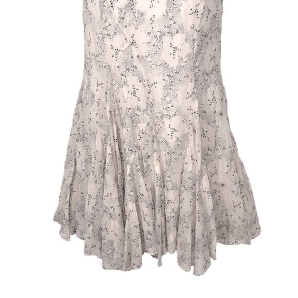 Rebecca Taylor Floral Print Godet Mini Dress Size 10 NWOT Fit & Flare Silk - Picture 11 of 16
